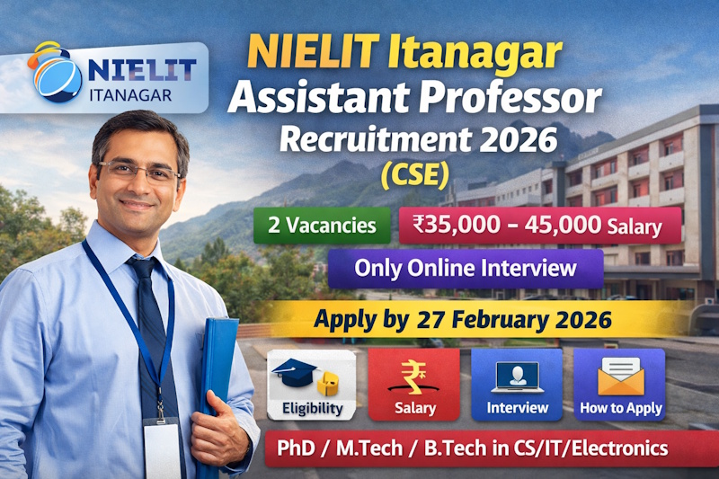 NIELIT Itanagar Assistant Professor Recruitment 2026