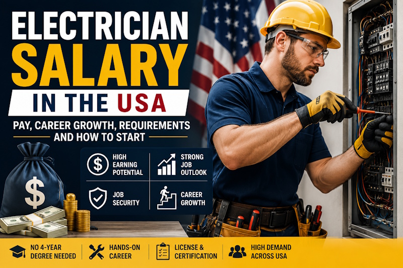 Electrician Salary in the USA Pay, Career Growth, Requirements, and How to Start